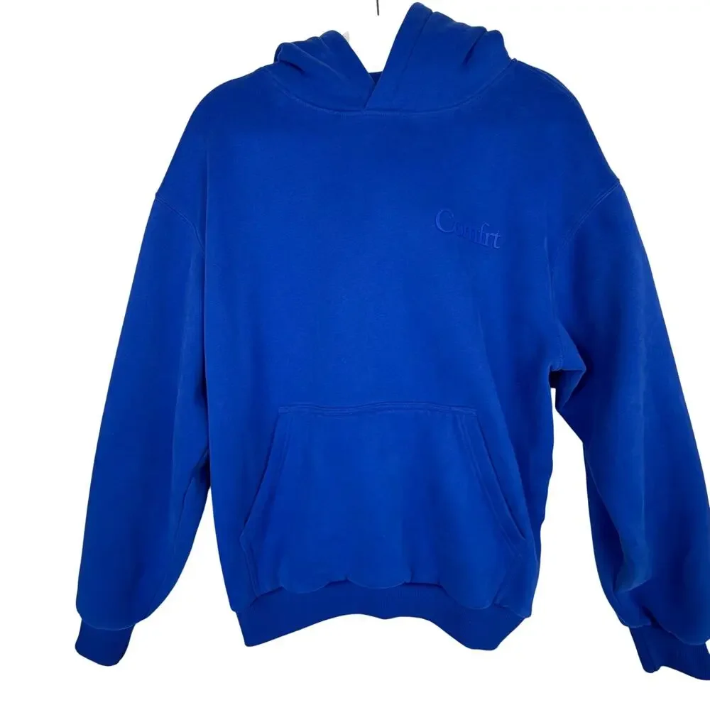 Comfrt Minimalist Hoodie Jogger Set Unisex Sz S Cobalt Blue Oversized Tracksuit